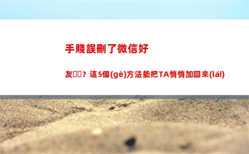 手賤誤刪了微信好友？這5個(gè)方法能把TA悄悄加回來(lái)(手誤刪了微信聊天記錄)
